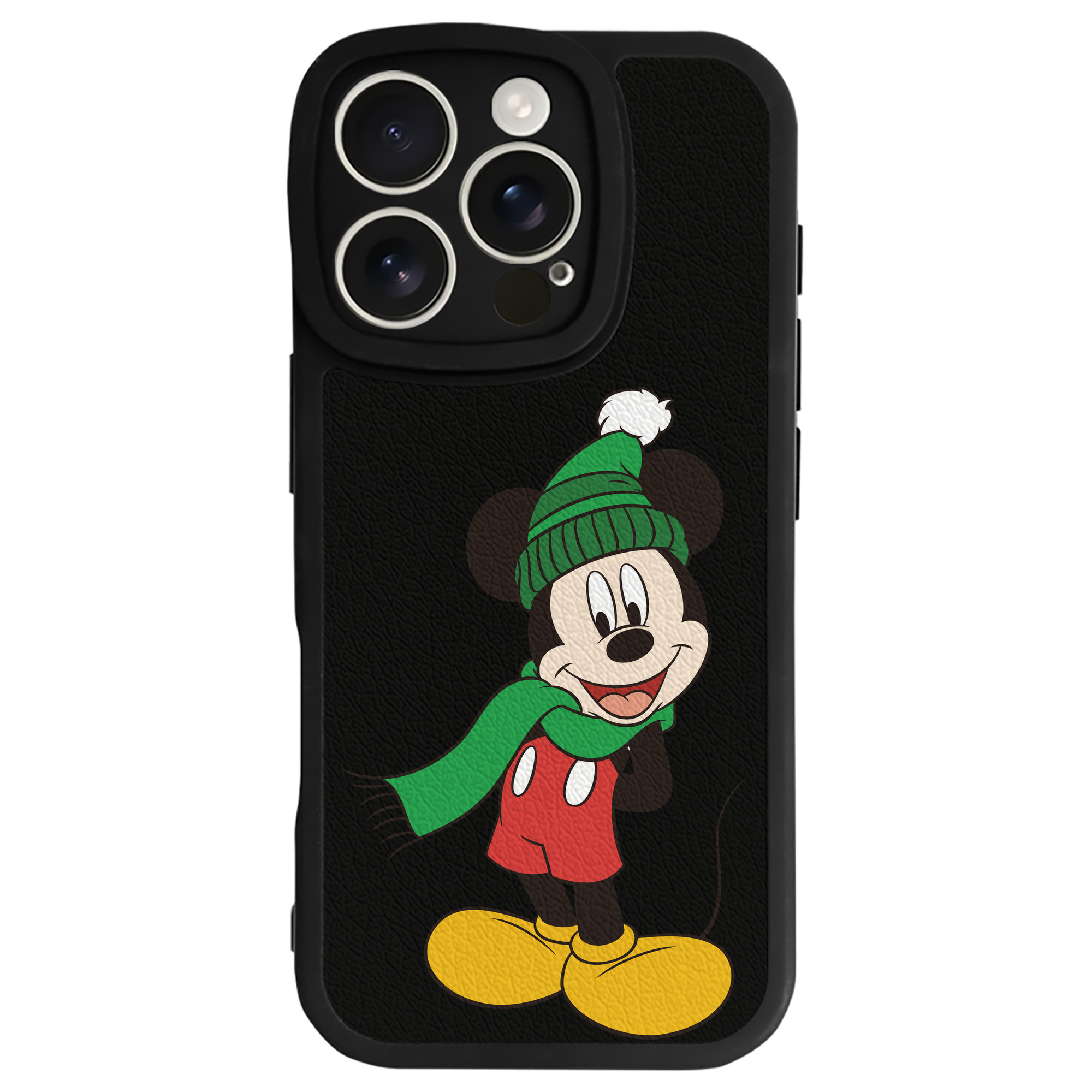 （画像用） ミッキーマウス Mickey Mouse 【iPhone 16シリーズ対応】シリコンスマホケース（レザー調） 材質：シリコン